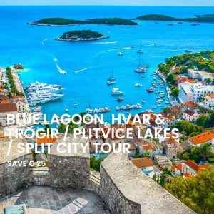 Super Combo Tour: Blue lagoon, Hvar & Trogir, Plitvice lakes and Split city tour